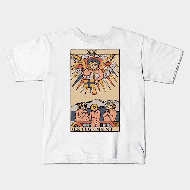 Antique Tarot Card Le Jugement Kids T-Shirt by KewaleeTee